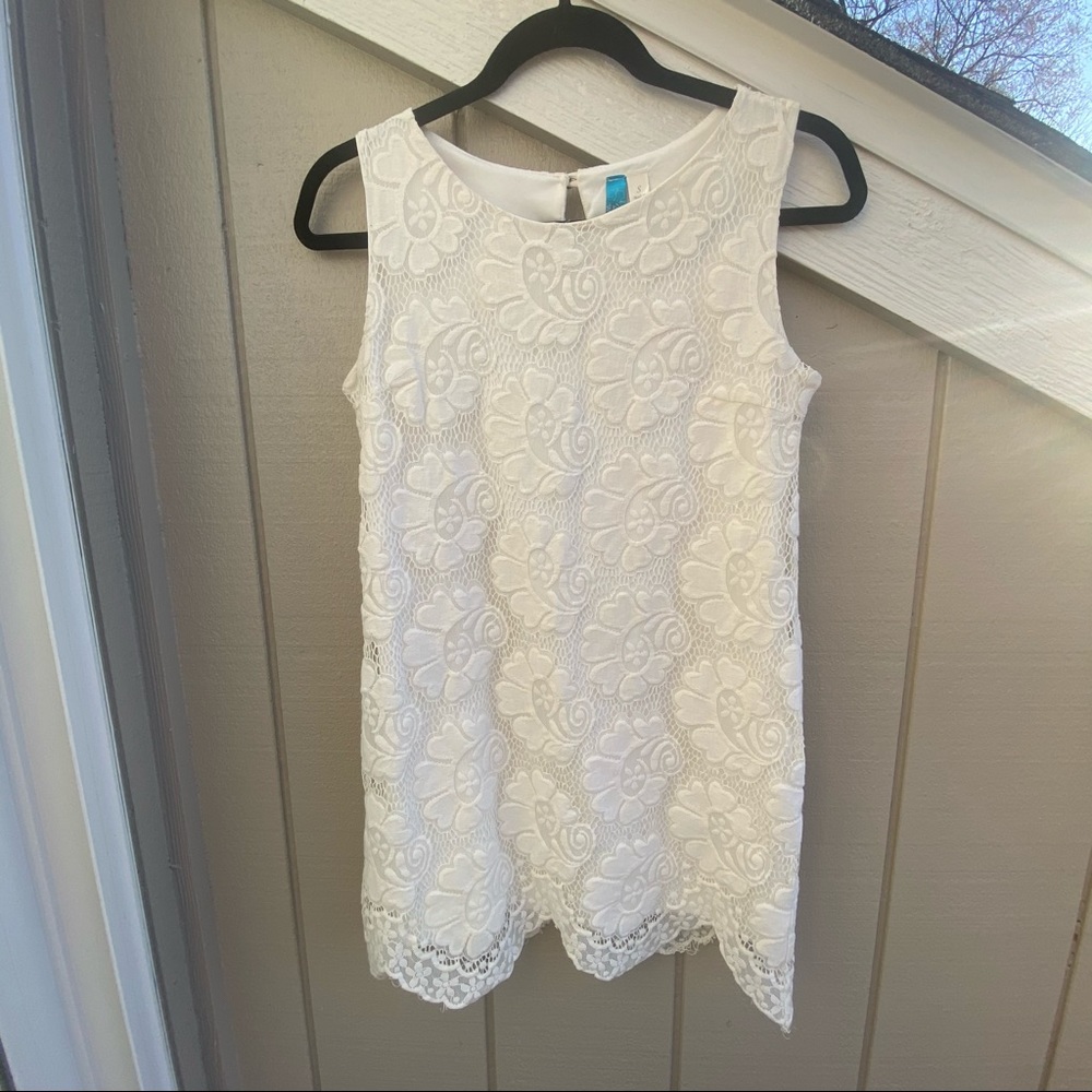 White/cream Floral Overlay dress